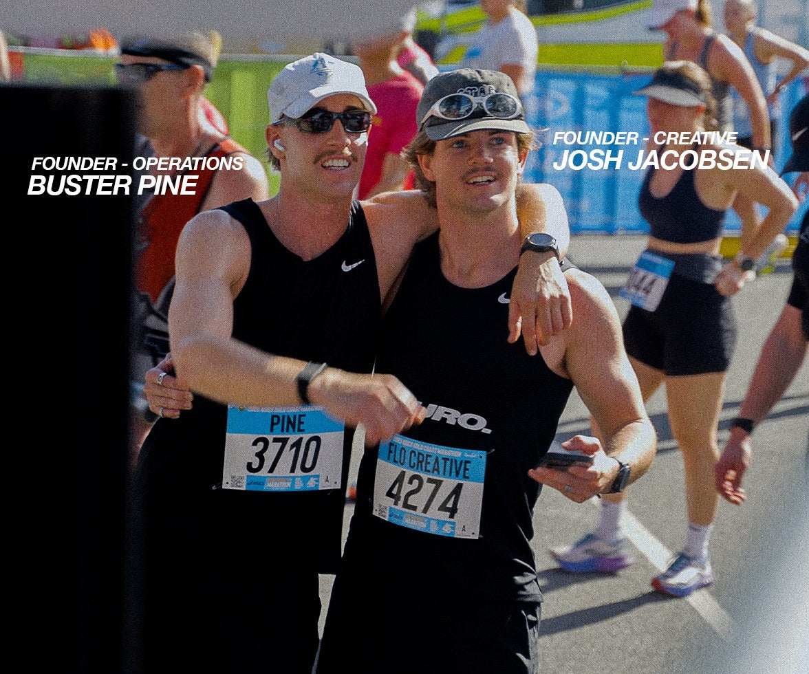 Buster Pine, founder of operations, and Josh Jacobsen, founder of creative, at the Gold Coast Marathon