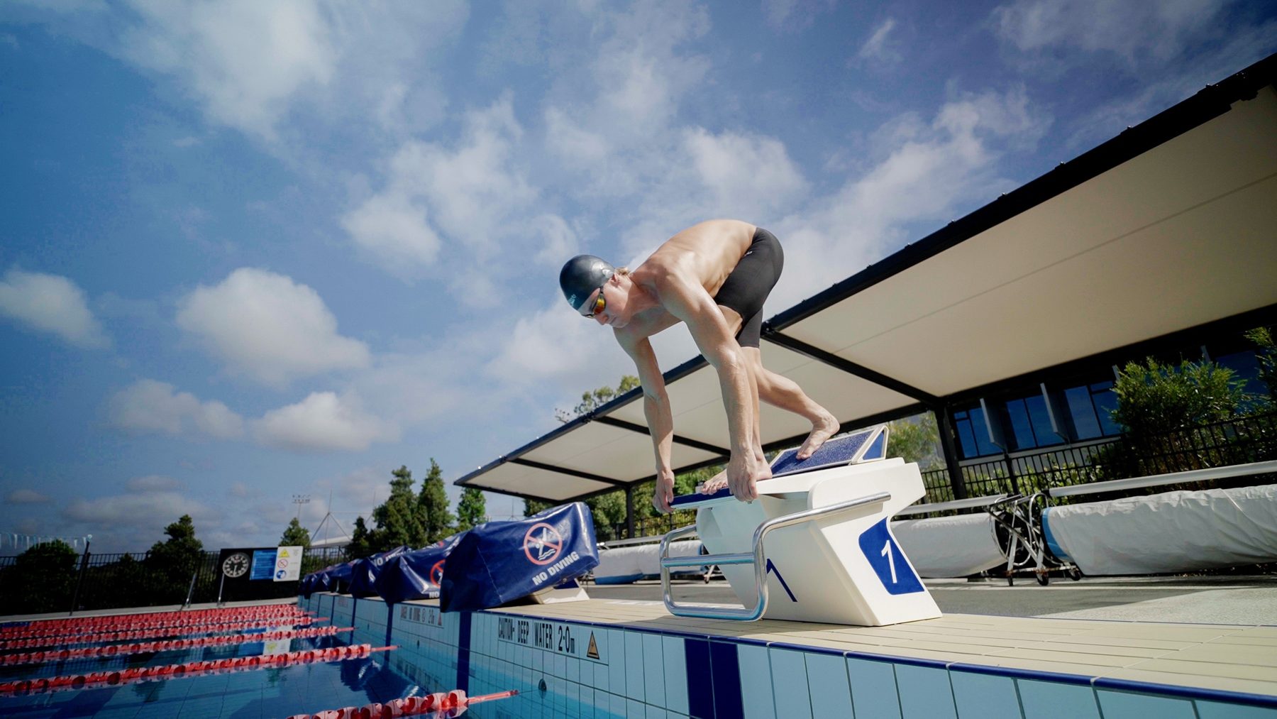 Diving in at the pool